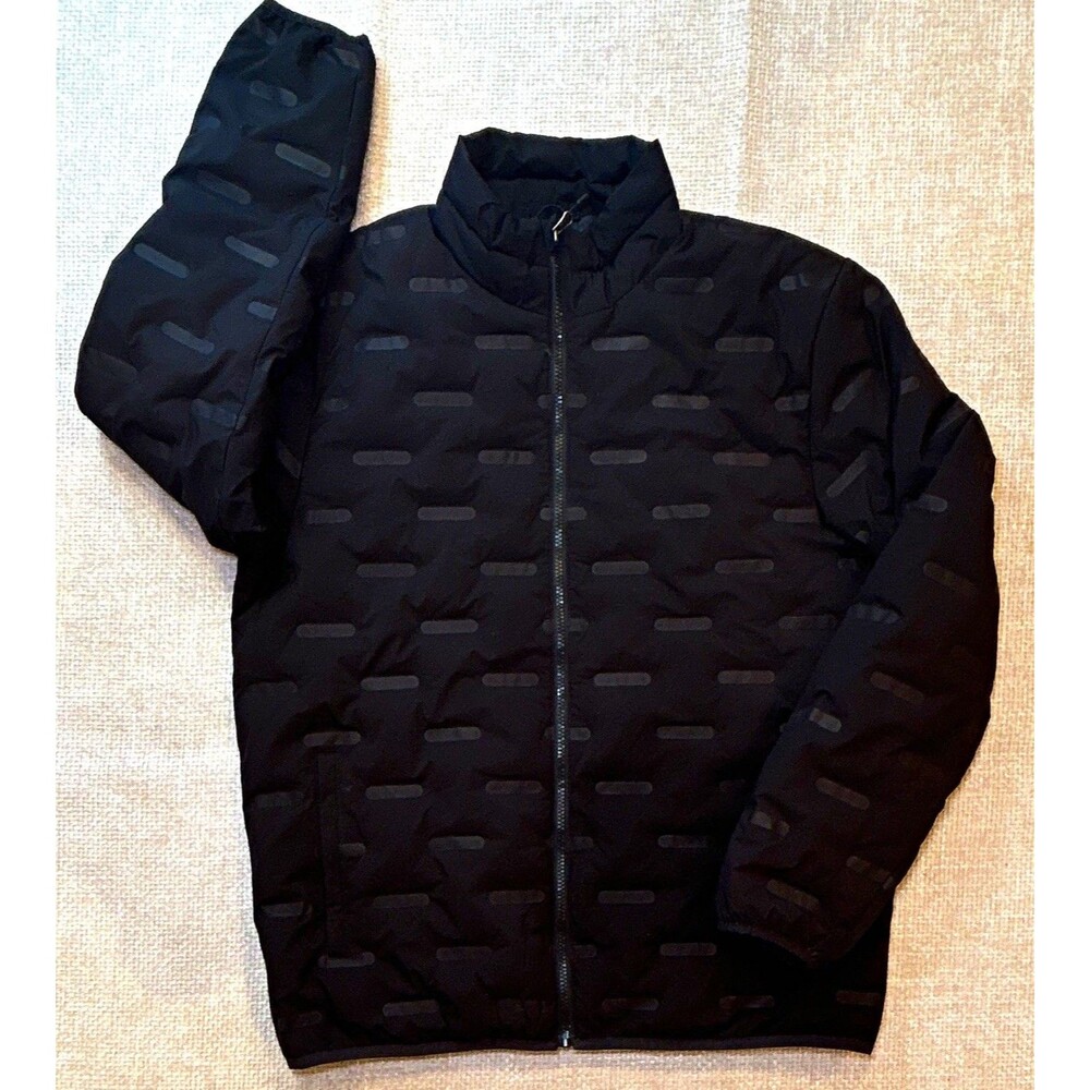 Swiss Tech Men's M 38-40 Black Welded Puffer Jacket Stitchless Quilt Full Zip